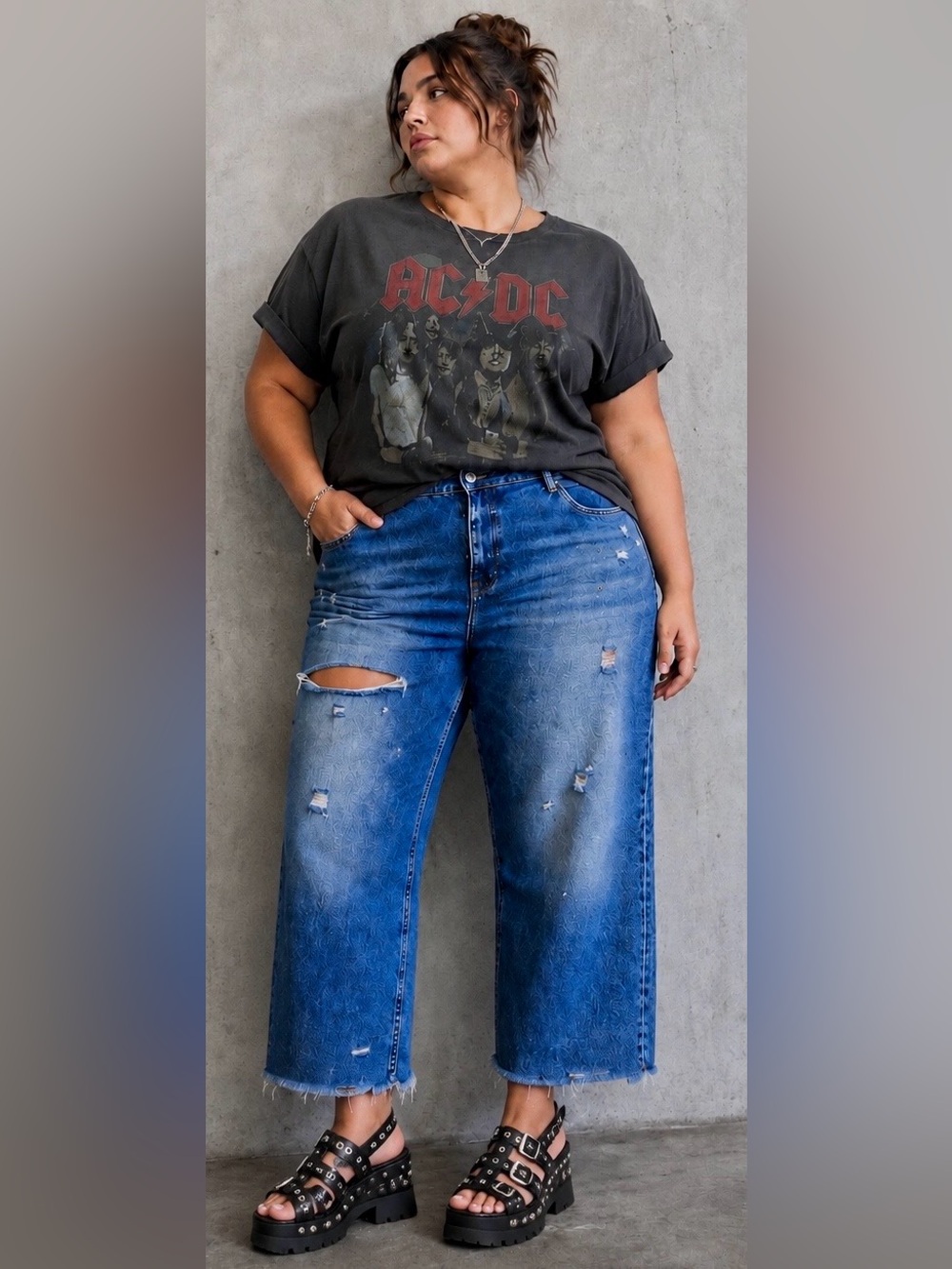 Flamingals Women’s Distressed Jeans – Size XXL Boyfriend Style